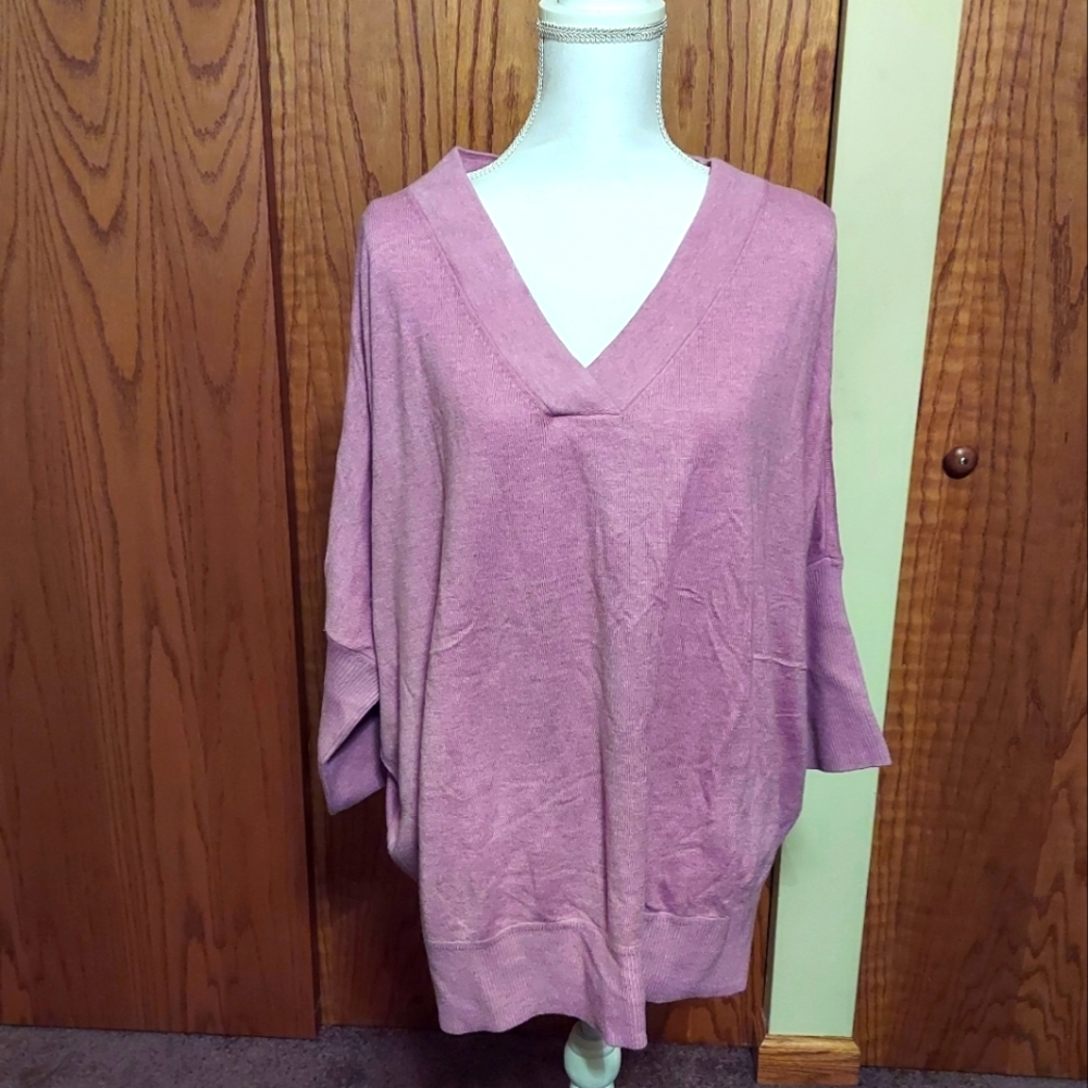Super Soft Dolman Sleeve Lightweight Mauve Sweater. Size XXL